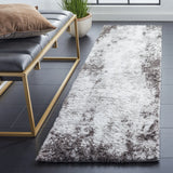 Safavieh Berber Shag 2'-3" x 8'-0" Rug in Grey / Dark Grey