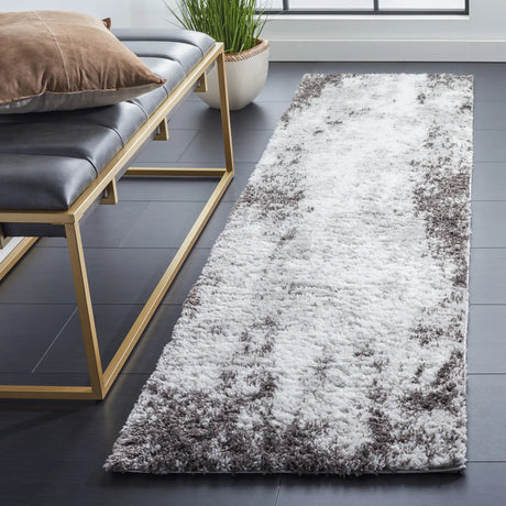 Safavieh Berber Shag 2'-3" x 8'-0" Rug in Grey / Dark Grey