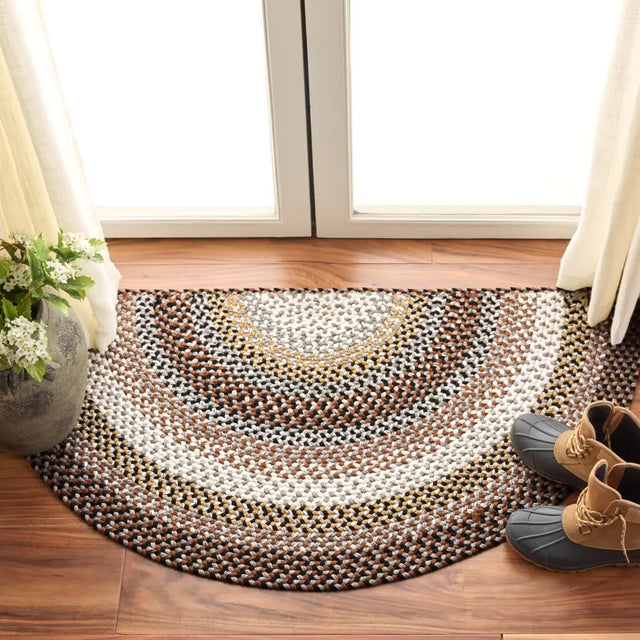 Safavieh Braided 2'-0" x 4'-0" Rug in Brown / Multi