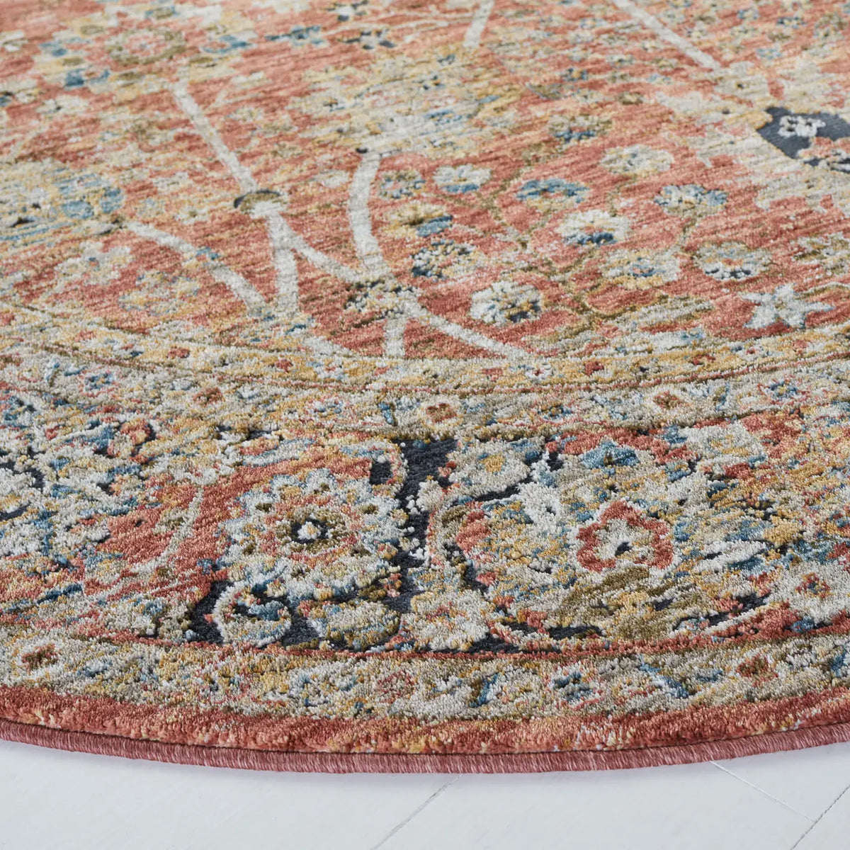 Safavieh Silverado 6'-4" x 6'-4" Rug in Rust / Blue