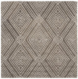 Safavieh Micro-Loop 5'-0" x 5'-0" Rug in Dark Grey / Ivory