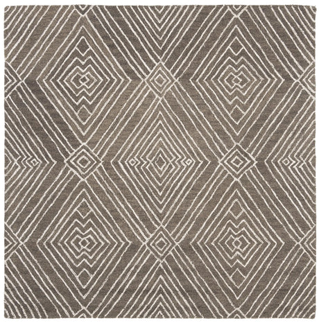 Safavieh Micro-Loop 5'-0" x 5'-0" Rug in Dark Grey / Ivory