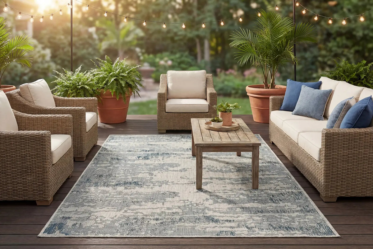Dynamic Rugs Melissa 4234 Grey/Blue Rug - Room