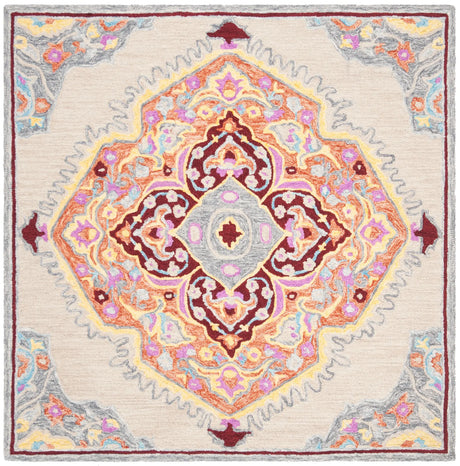 Safavieh Micro-Loop 5'-0" x 5'-0" Rug in Beige / Orange