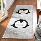 Safavieh Carousel Kids 100 2'-3" x 6'-0" Rug in Light Grey / Black