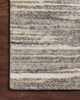 Loloi Theory Thy-01 Mist/Beige Rugs - corner on wood