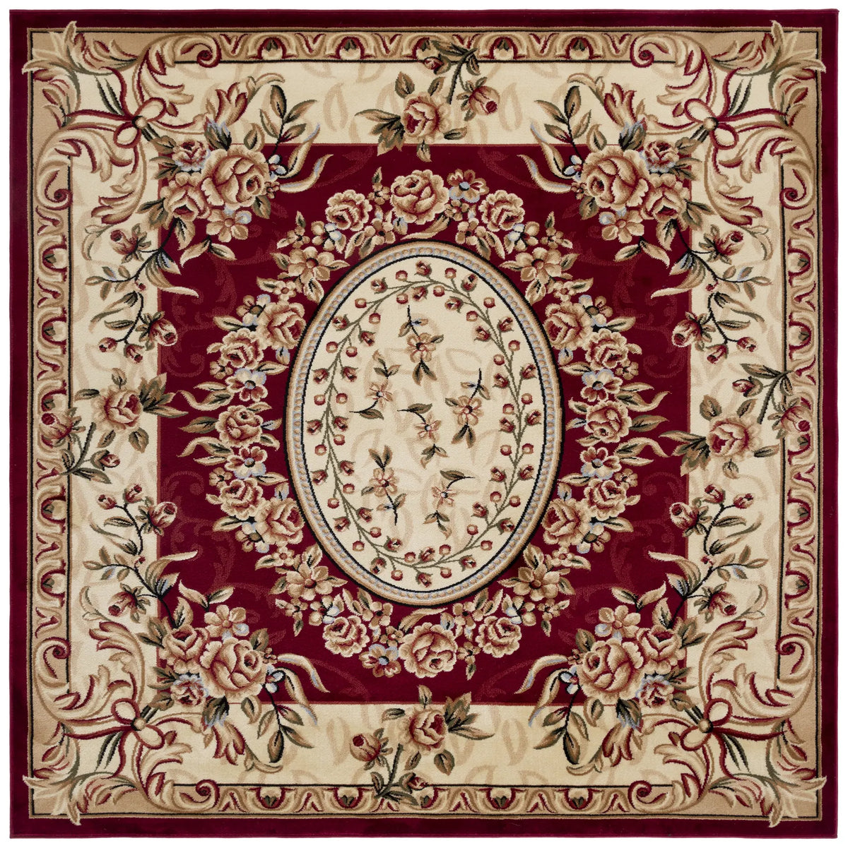 Safavieh Lyndhurst 8'-0" x 8'-0" Rug in Red / Ivory