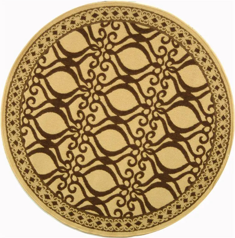 Safavieh Courtyard 5'-3" x 5'-3" Rug in Natural / Brown