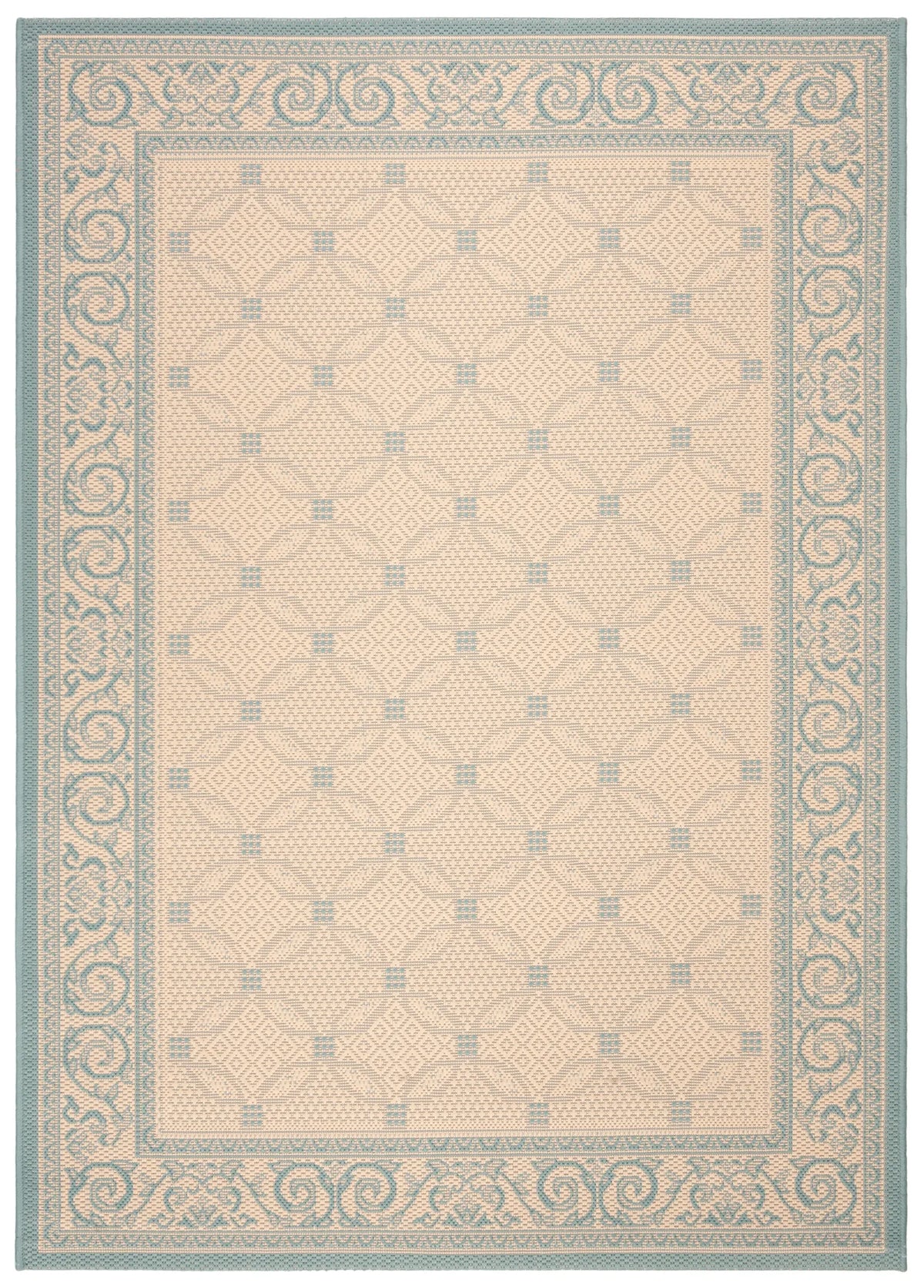 Safavieh Courtyard 4'-0" x 5'-7" Rug in Cream / Aqua