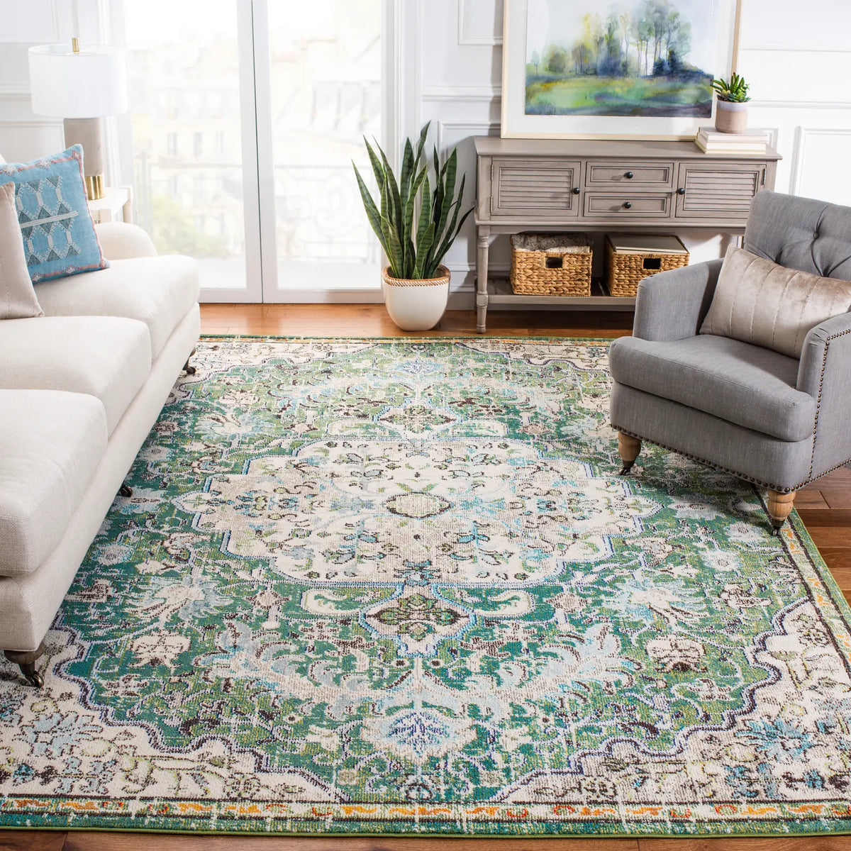 Safavieh Madison 10'-0" x 14'-0" Rug in Green / Turquoise