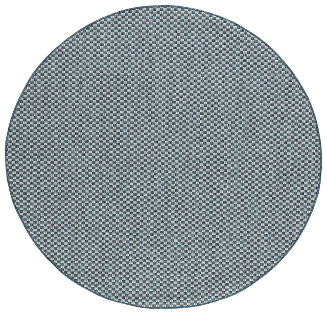 Safavieh Courtyard 5'-3" x 5'-3" Rug in Turquoise / Light Grey