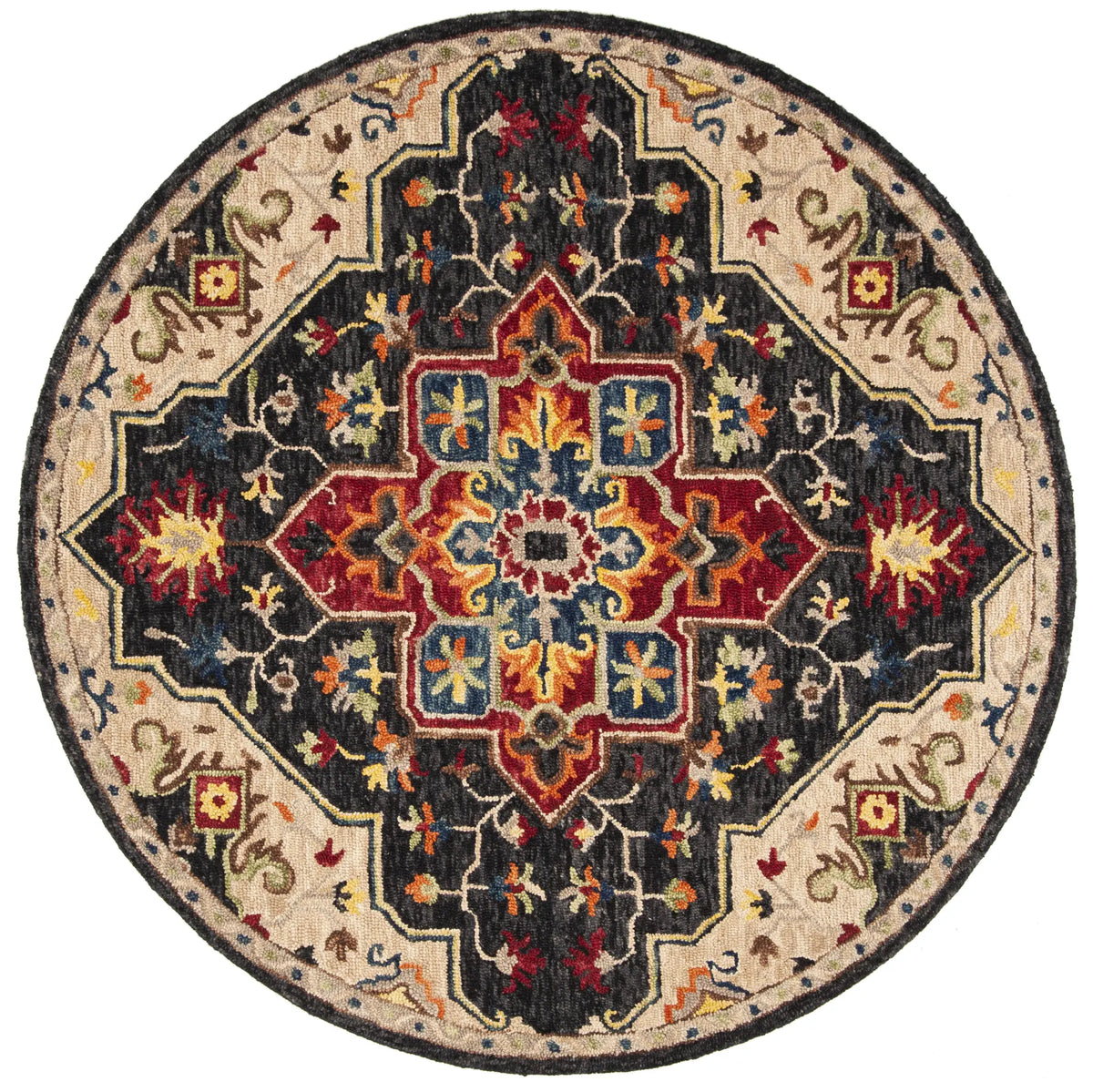 Safavieh Aspen 5'-0" x 5'-0" Rug in Charcoal / Cream