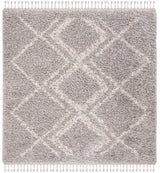 Safavieh Pro Lux Shag 400 6'-7" x 6'-7" Rug in Grey / Cream