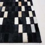 Safavieh Studio Leather 4'-0" x 6'-0" Rug in Black / Beige