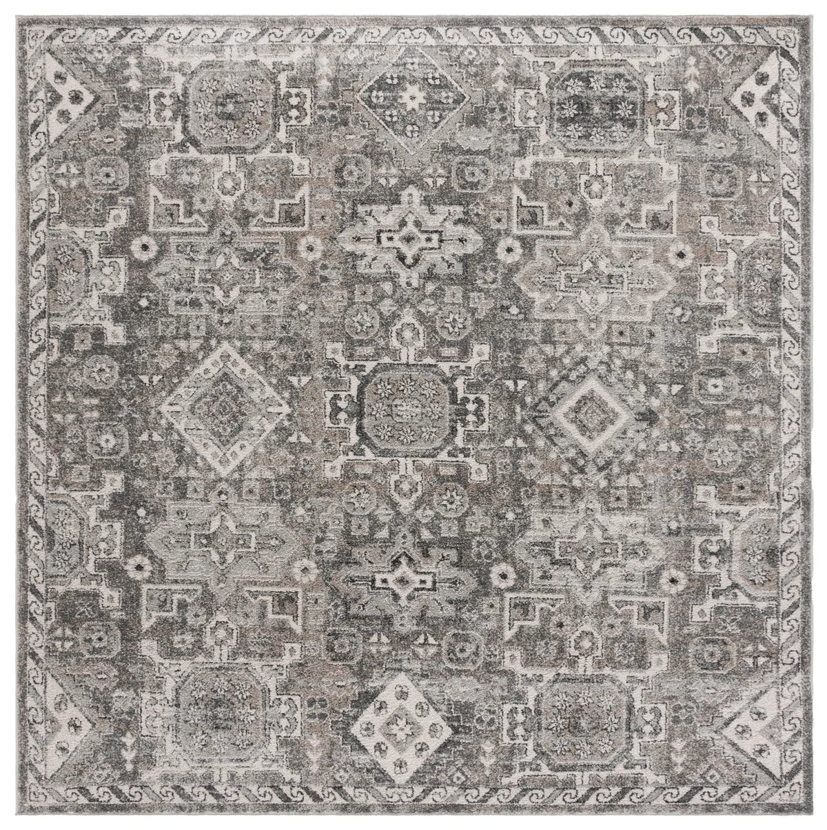 Safavieh Vintage Tabriz 6'-7" x 6'-7" Rug in Grey / Beige