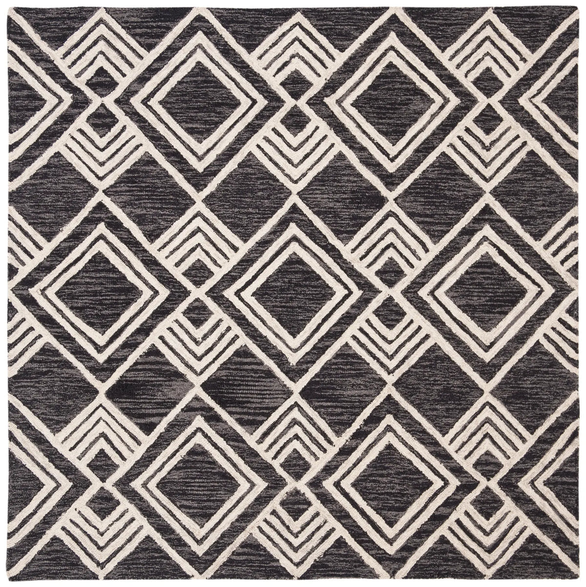 Safavieh Micro-Loop 5'-0" x 5'-0" Rug in Charcoal / Ivory