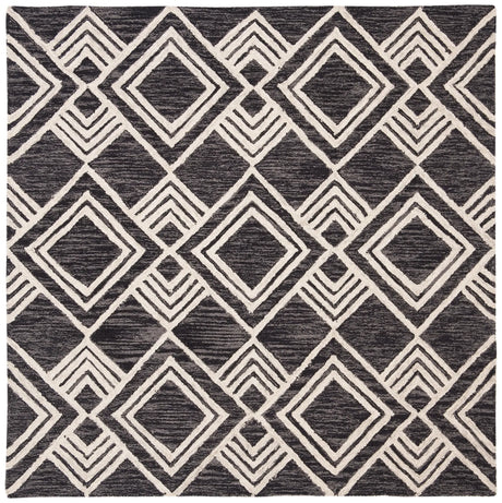 Safavieh Micro-Loop 5'-0" x 5'-0" Rug in Charcoal / Ivory