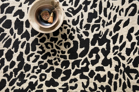 Loloi Masai Mas-02 Black / Ivory Rugs - styled aerial 1