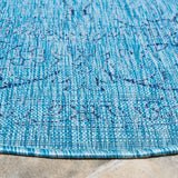 Safavieh Courtyard 6'-7" x 6'-7" Rug in Aqua / Navy
