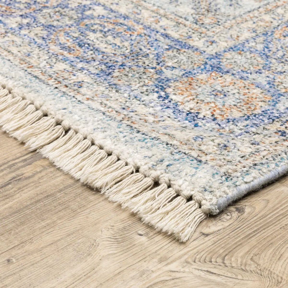 Oriental Weavers Sphinx Malabar 45301 Blue/ Red Rugs - corner detail