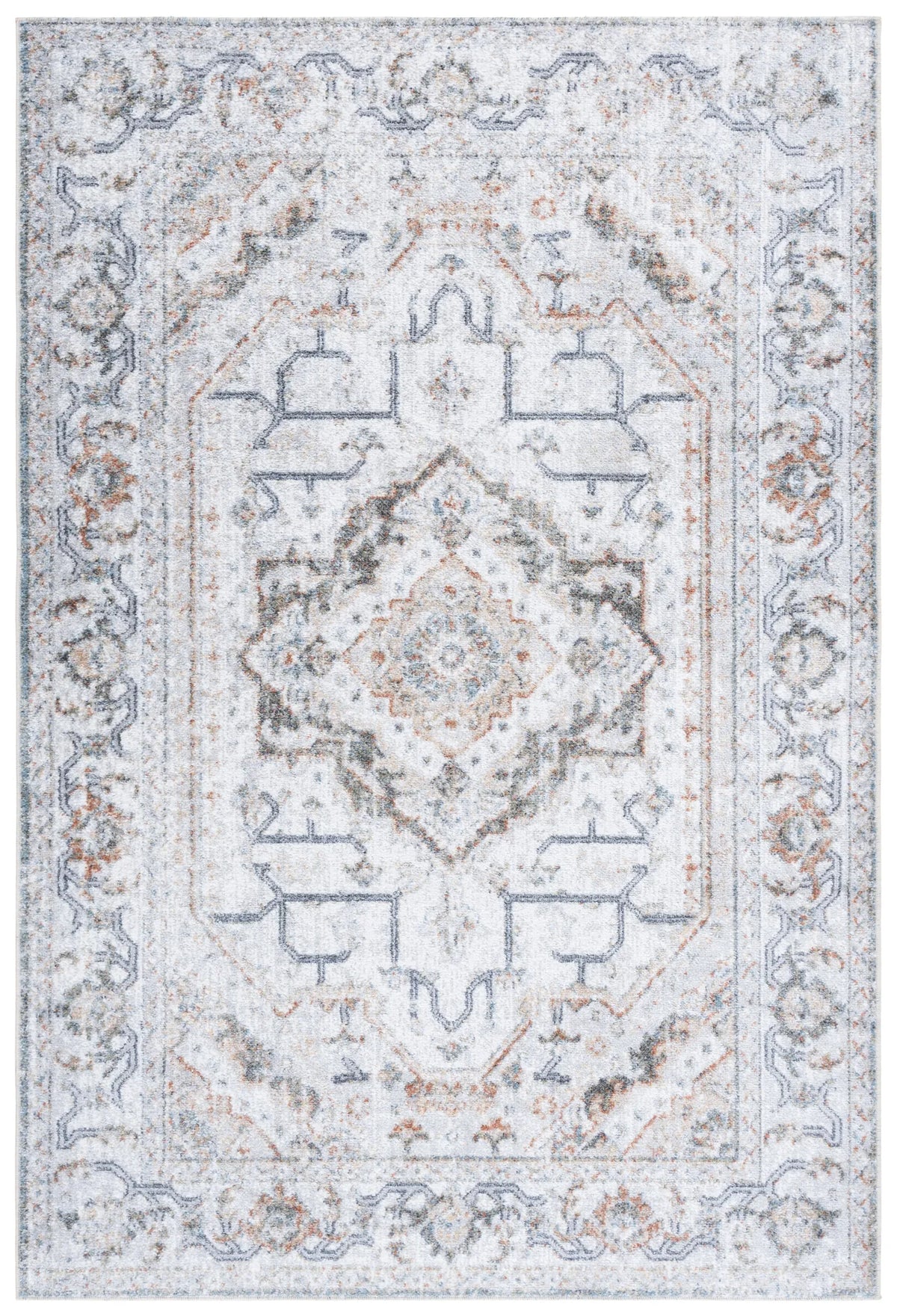 Safavieh Baltimore 4'-0" x 6'-0" Rug in Light Grey / Rust