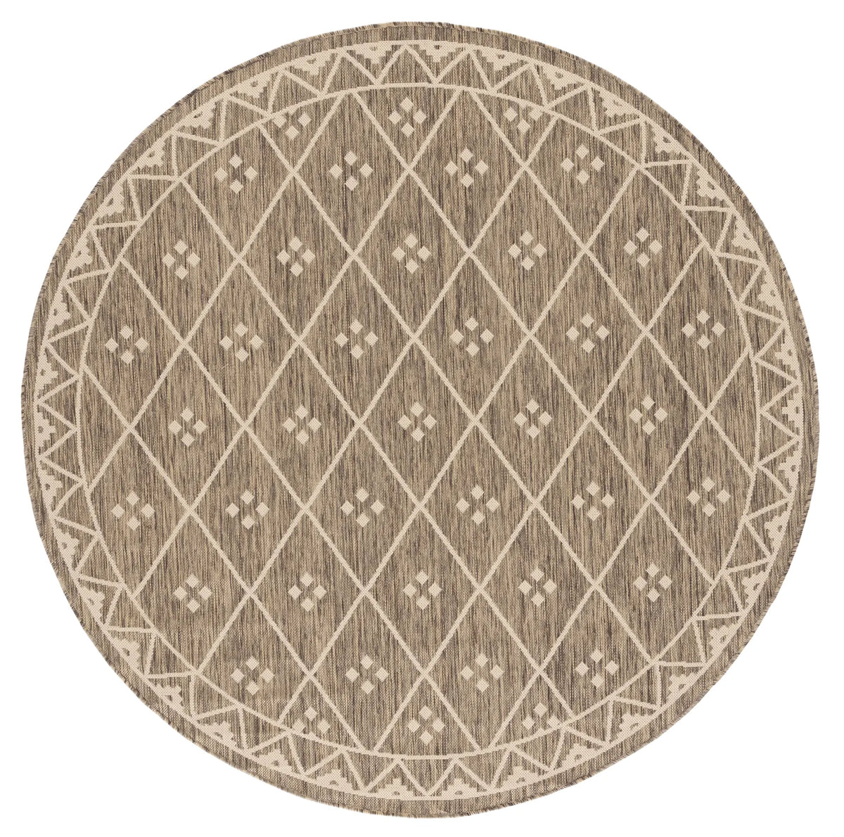 Safavieh Courtyard 6'-7" x 6'-7" Rug in Brown / Light Beige