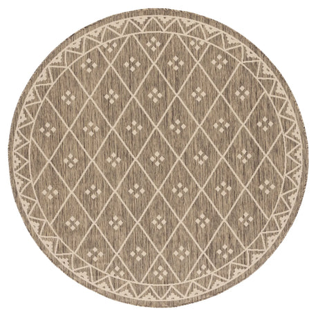 Safavieh Courtyard 6'-7" x 6'-7" Rug in Brown / Light Beige