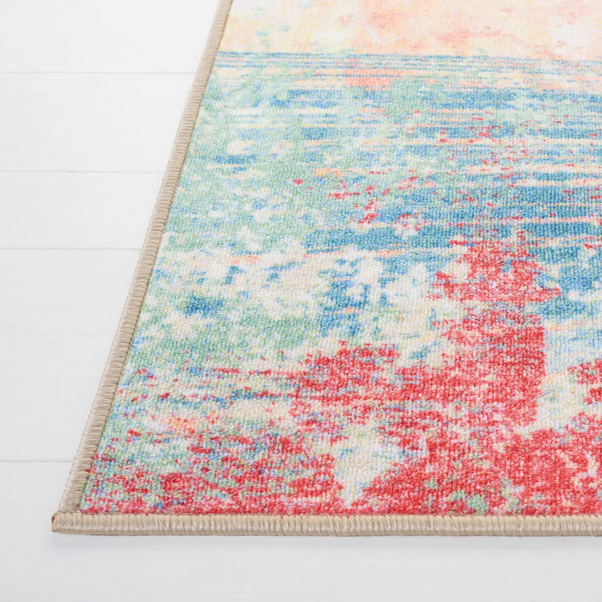 Safavieh Paint Brush 4'-4" x 6'-0" Rug in Pink / Blue