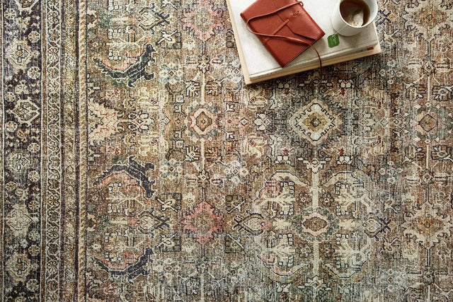 Loloi Layla Lay-03 Olive / Charcoal Rugs - styled aerial 1