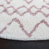 Safavieh Berber Shag 6'-7" x 6'-7" Rug in Ivory / Light Rose