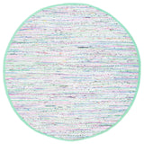 Safavieh Rag Rug 6'-0" x 6'-0" Rug in Light Green / Multi