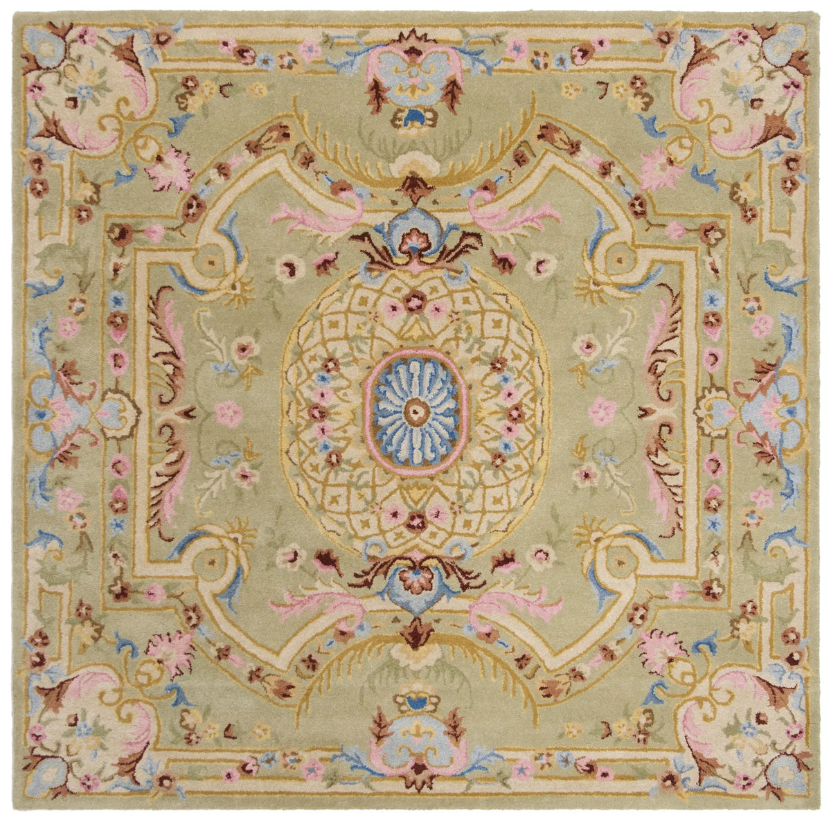Safavieh Savonnerie 6'-0" x 6'-0" Rug in Sage / Blue