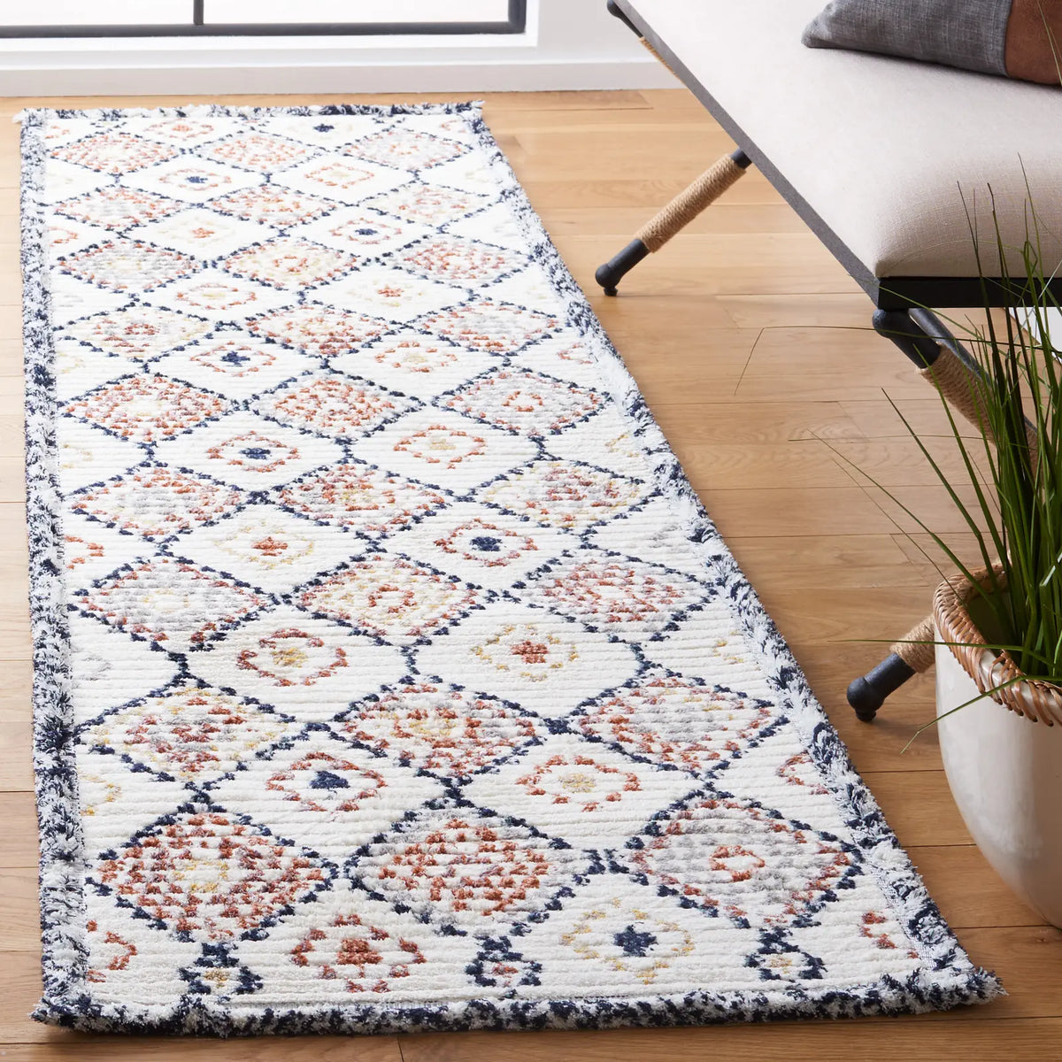 Safavieh Marrakesh 2'-2" x 8'-0" Rug in Ivory / Multi