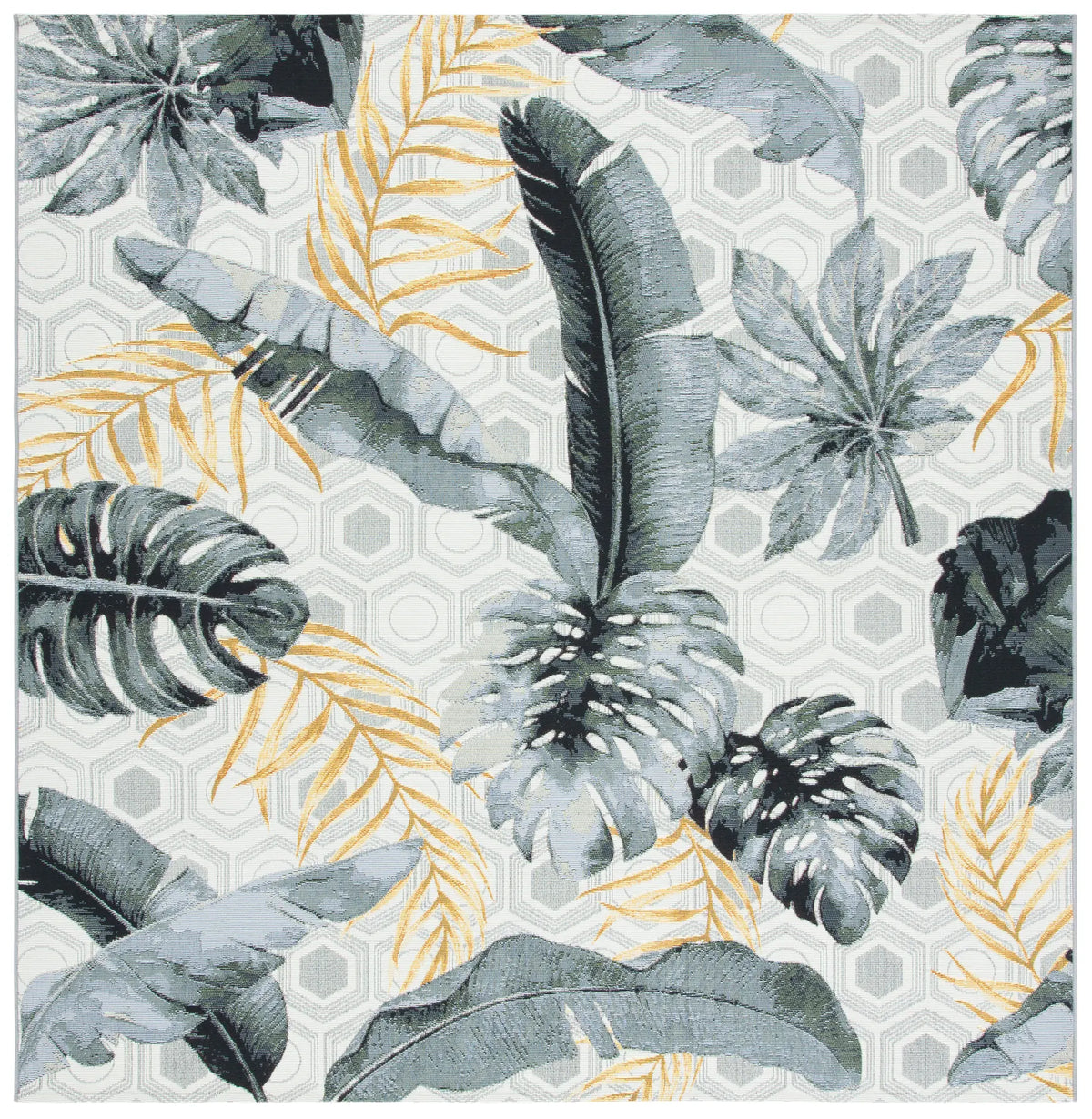 Safavieh Barbados 500 6'-6" x 6'-6" Rug in Grey / Gold