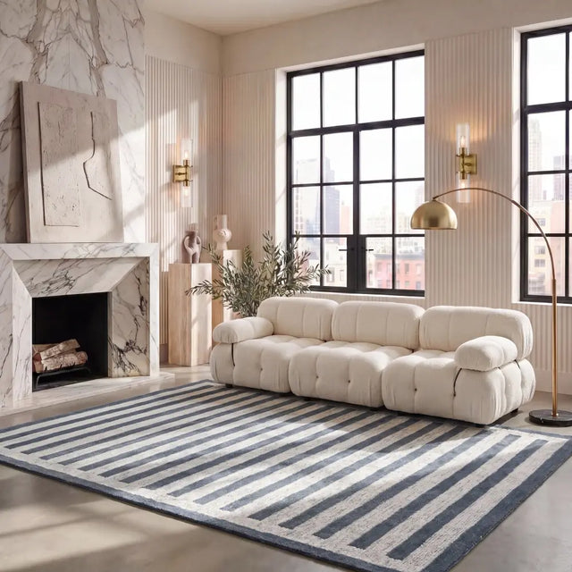 Safavieh Ebony 8'-0" x 10'-0" Rug in Blue / Ivory