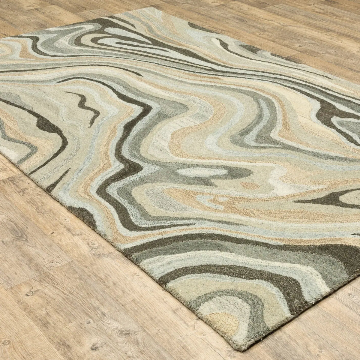 Oriental Weavers Sphinx Anastasia 68007 Beige / Charcoal Rugs - angle detail