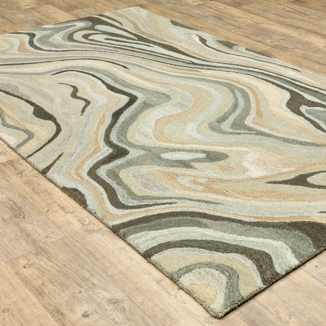 Oriental Weavers Sphinx Anastasia 68007 Beige / Charcoal Rugs - angle detail