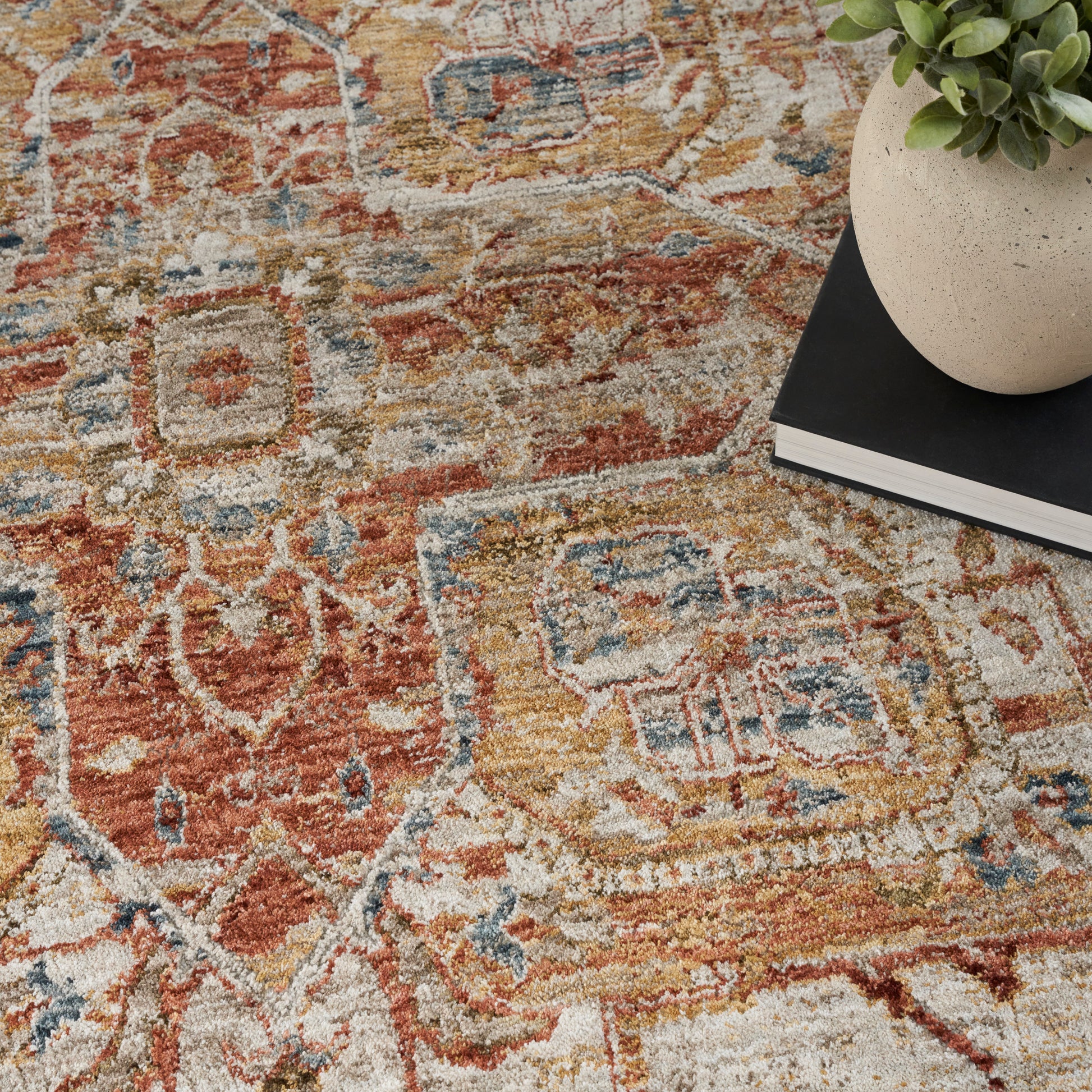 Nourison Sahar Shr06 Ivory Rust Area Rug