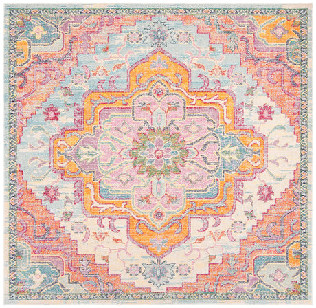 Safavieh Crystal 7'-0" x 7'-0" Rug in Light Blue / Fuchsia