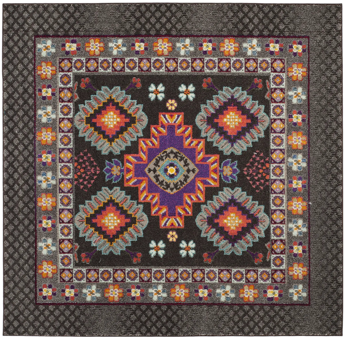Safavieh Monaco 6'-7" x 6'-7" Rug in Brown / Multi