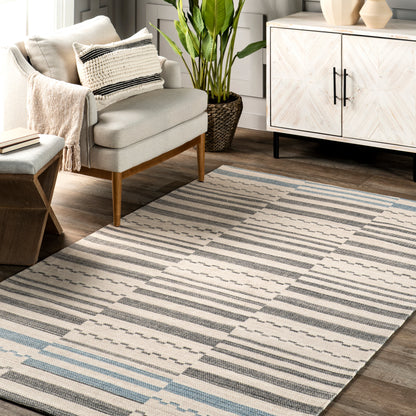 Nuloom Emika Striped Hand Svwi01A Light Gray Area Rug