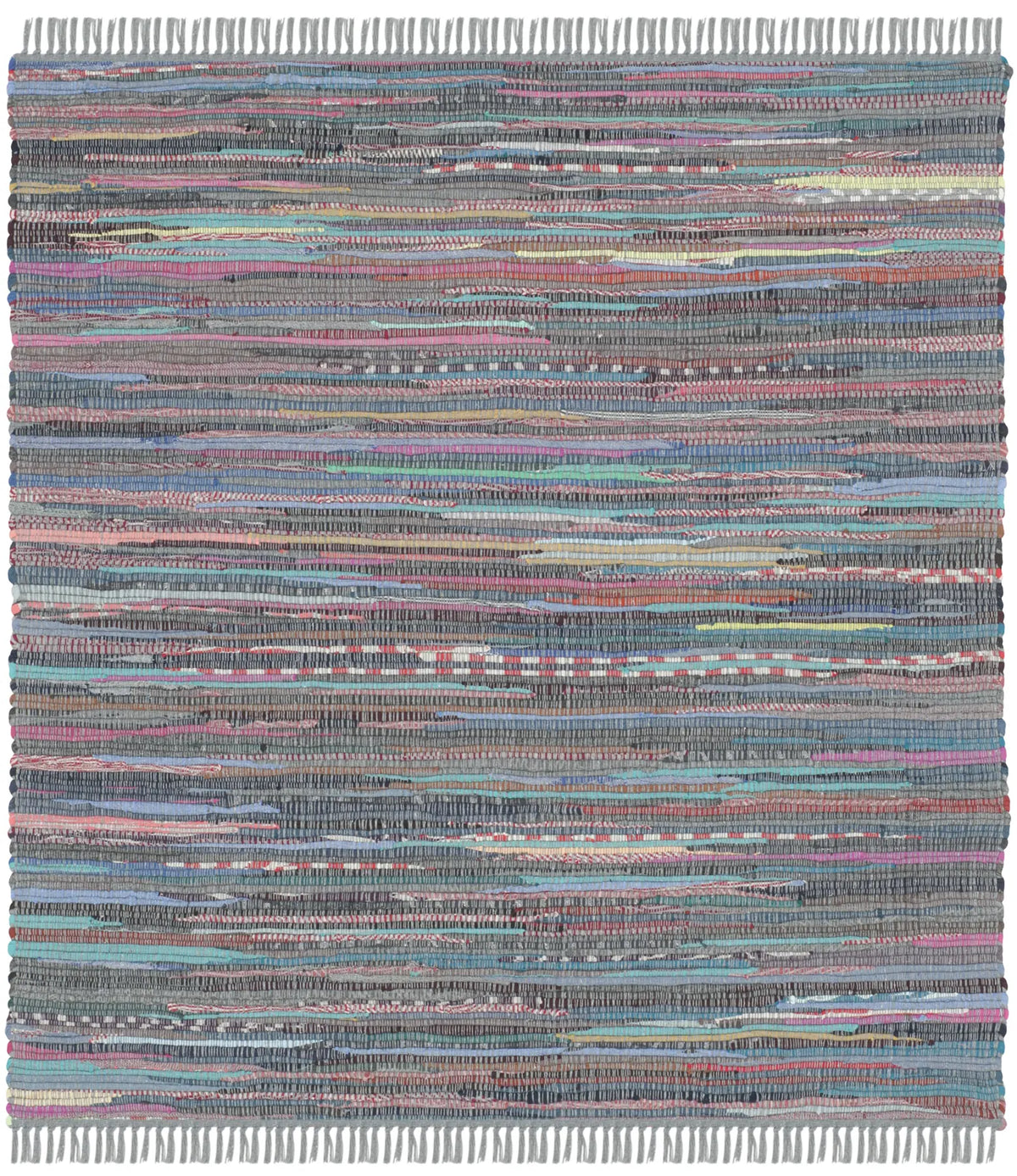 Safavieh Rag Rug 4'-0" x 4'-0" Rug in Aqua / Multi