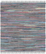 Safavieh Rag Rug 4'-0" x 4'-0" Rug in Aqua / Multi