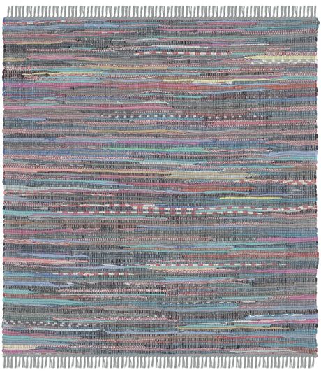 Safavieh Rag Rug 4'-0" x 4'-0" Rug in Aqua / Multi