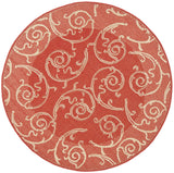 Safavieh Courtyard 5'-3" x 5'-3" Rug in Red / Natural