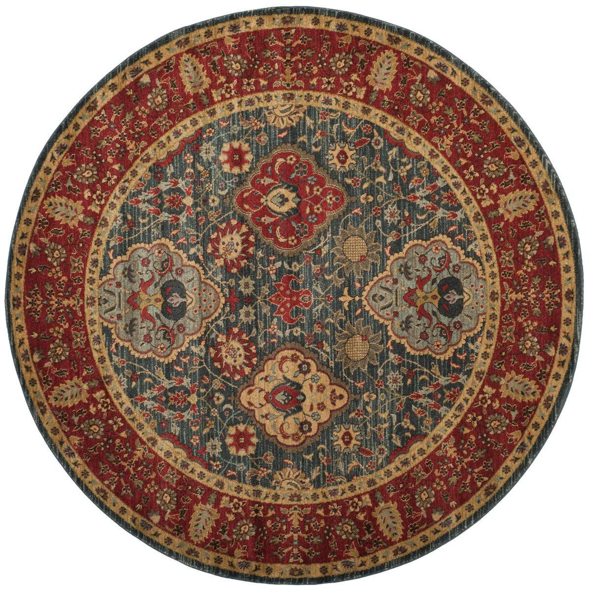 Safavieh Mahal 5'-1" x 5'-1" Rug in Navy / Red