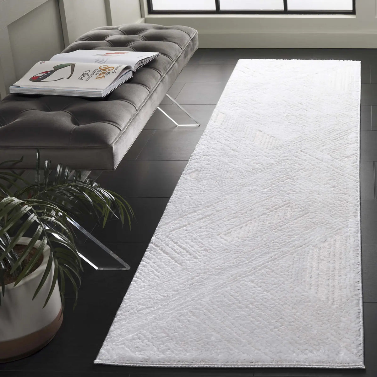 Safavieh Kingston 2'-2" x 8'-0" Rug in Ivory / Light Grey