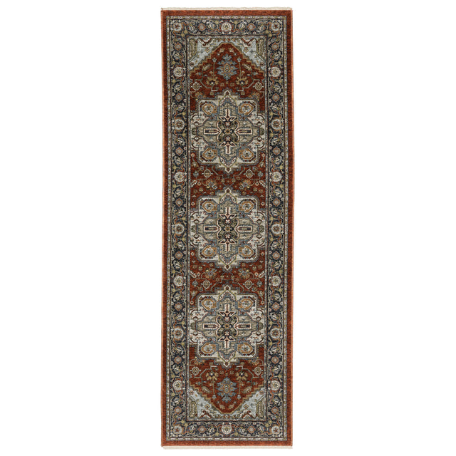 Oriental Weavers Sphinx Aberdeen 1144R Red/ Blue Rug - 2'3"x7'6" runner view