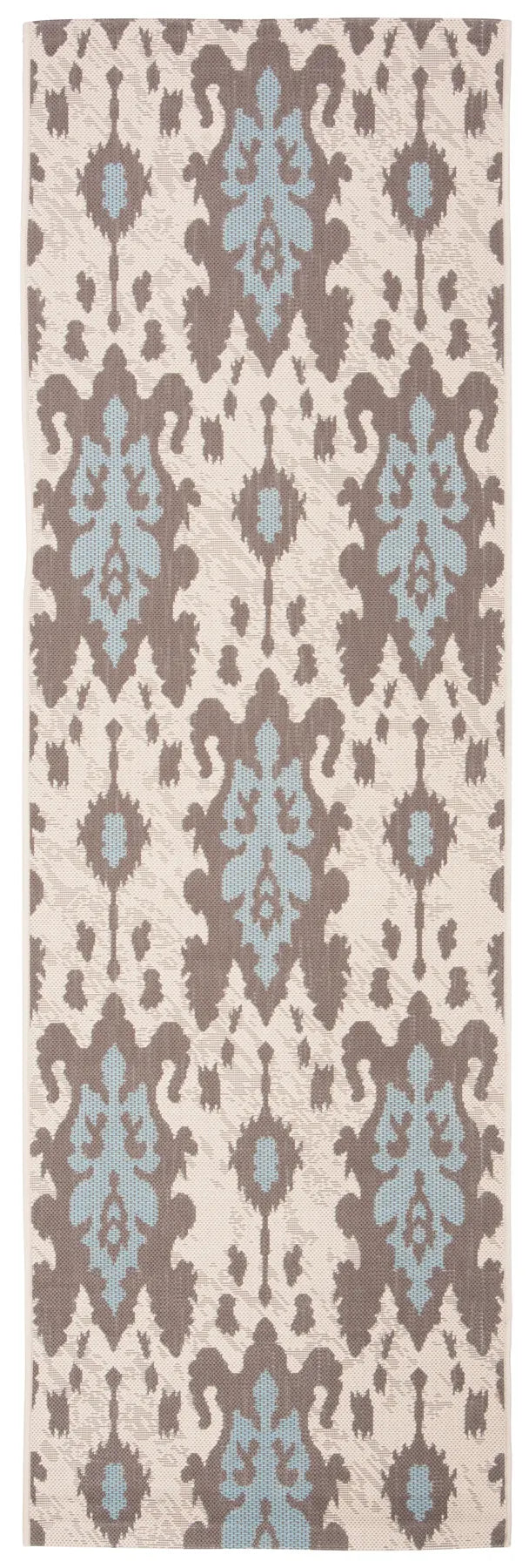 Safavieh Courtyard 2'-7" x 8'-2" Rug in Beige Dk Beige / Aqua Weft