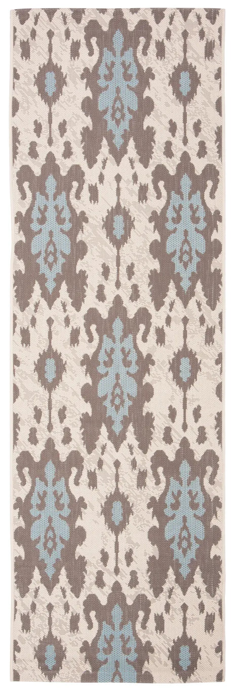 Safavieh Courtyard 2'-7" x 8'-2" Rug in Beige Dk Beige / Aqua Weft